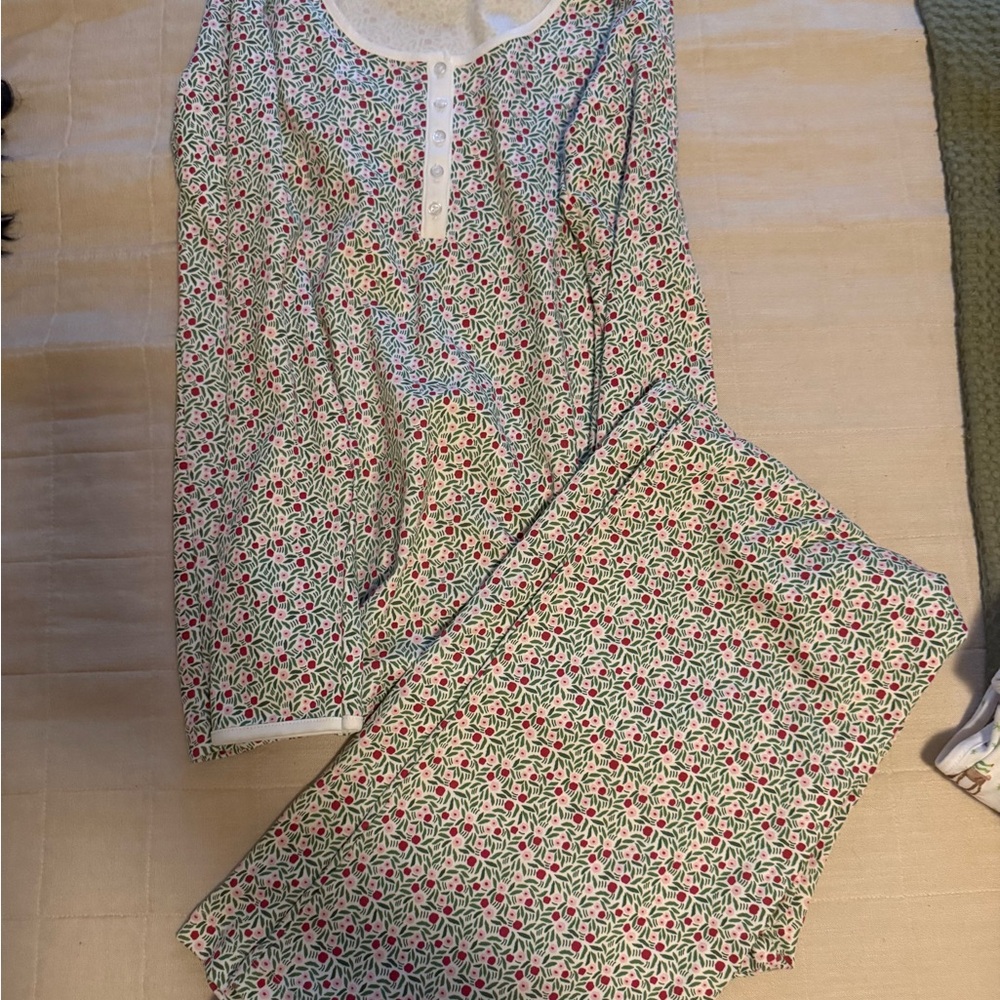 Floral Pajama Set with Button Detail like lake or boutique brands